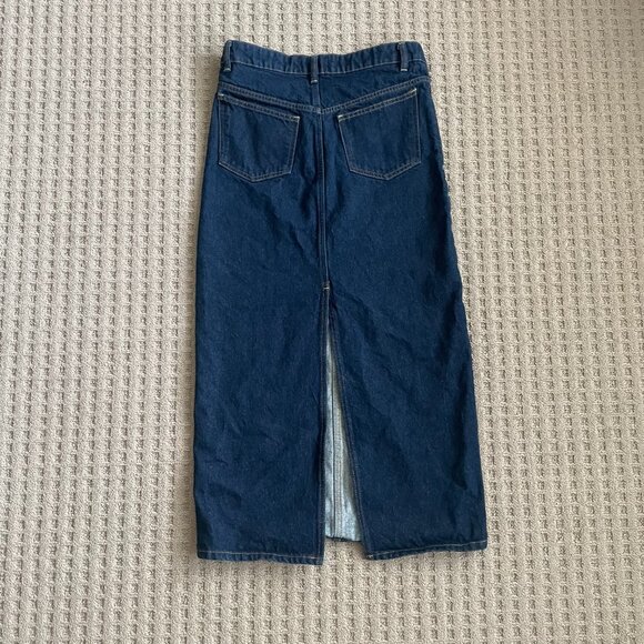 Zara Denim Maxi Skirt Dark Wash - Picture 2 of 3